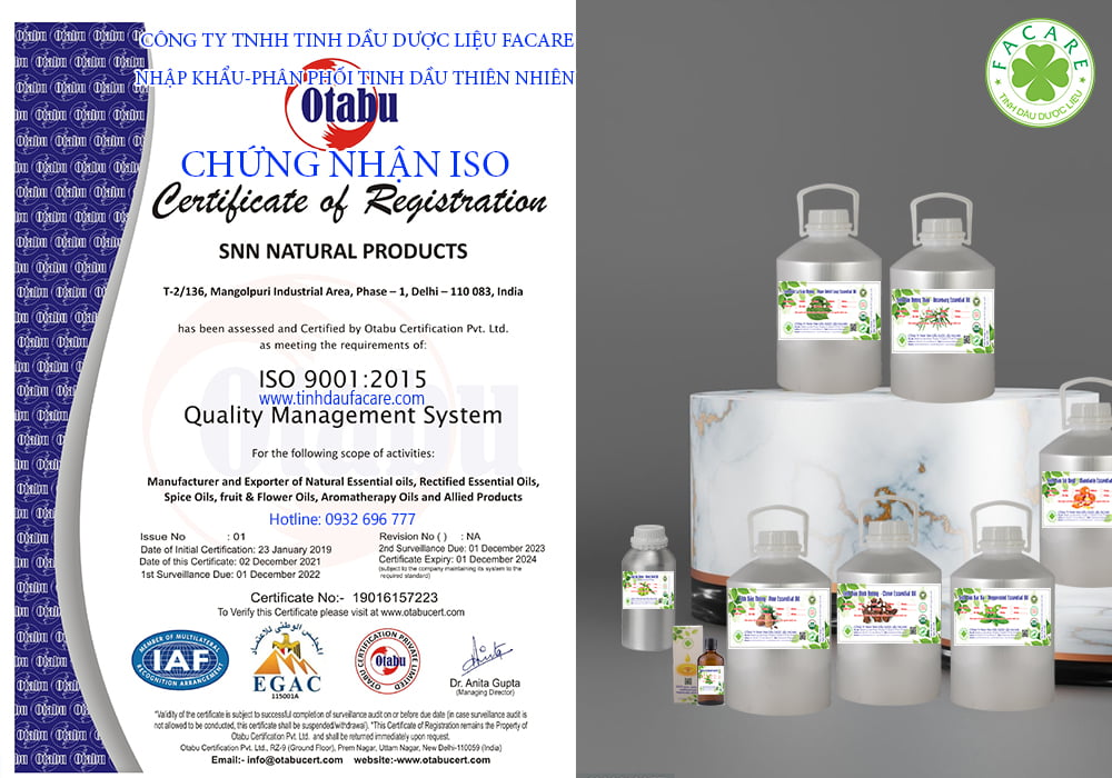 CHỨNG NHẬN ISO FACARE 3